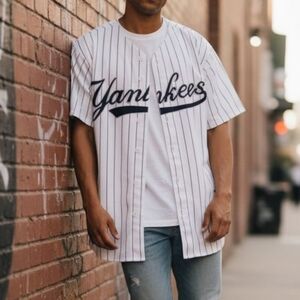 VTG Majestic New York Yankees Pinstripe Baseball Jersey XL Made in USA MLB